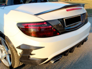 Mercedes Benz SLK Central Back License Plate Trim Piece - Carbon Fiber - R172